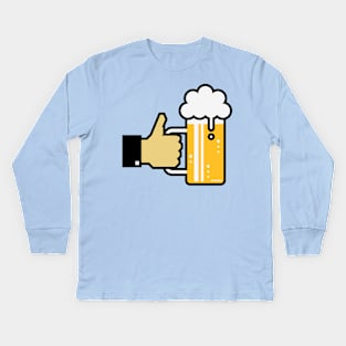 I Like Beer! (Thumb Up / Drinking Team) Kids Long Sleeve T-Shirt